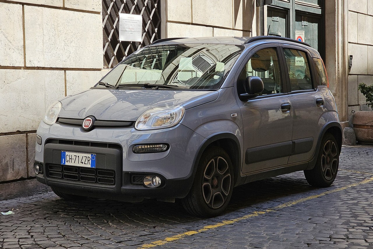 Economy class Fiat Panda, the cheapest car in our fleet at €39 per day all-inclusive